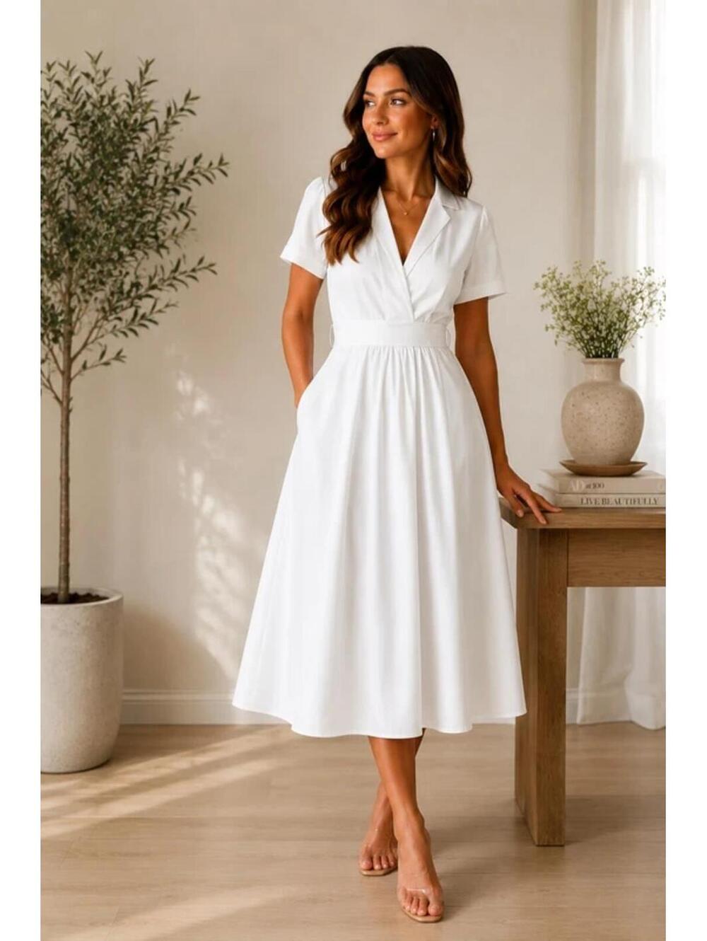 J Crew White Cotton dress